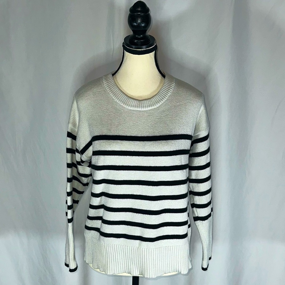 Philosophy • Republic Clothing Women’s Striped Sweater White Black Size S Knit
